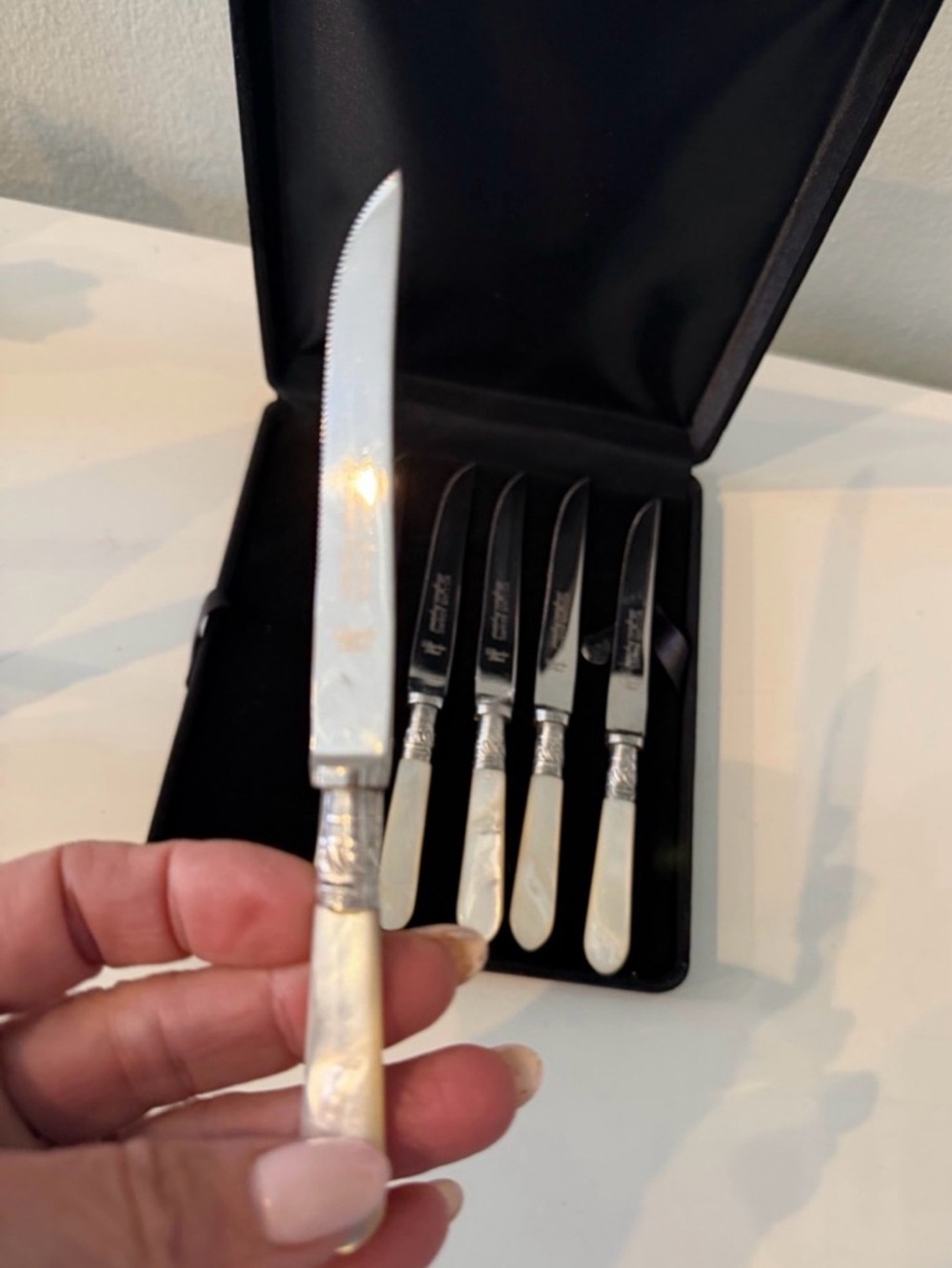 William Adam’s Sheffield England Mother-of-Pearl Handle Fruit Knife Set of 6 pcs